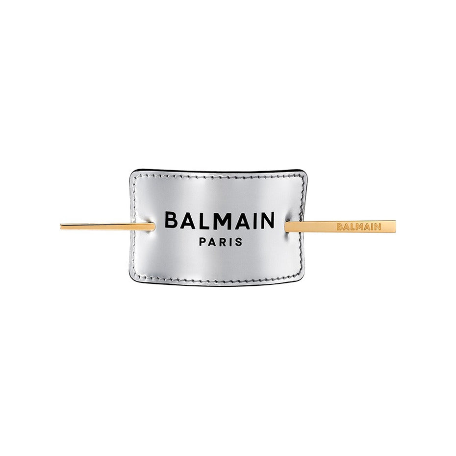 BALMAIN HAIR Hair Barrette Silver Vintage hõbedane nahast juukseklamber