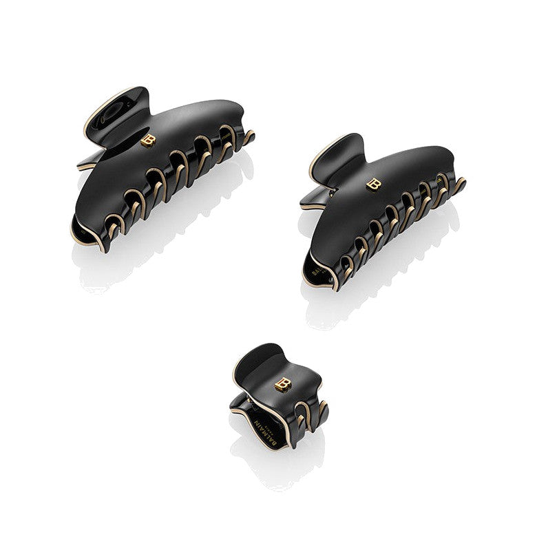 BALMAIN HAIR Pince à Cheveux Black & White must ja valge juukseklamber krabi, XS, pilt 3