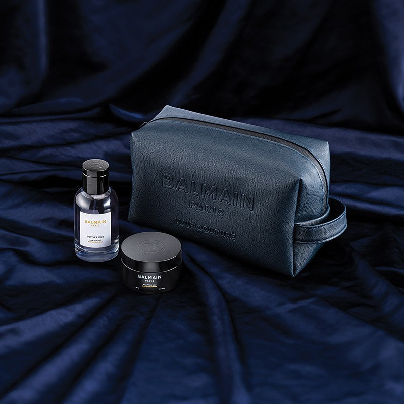 BALMAIN HAIR SAPPHIRE HOMME Styling Cosmetic Gift Bag viimistluse kinkekomplekt meestele kosmeetikakotiga, pilt 4