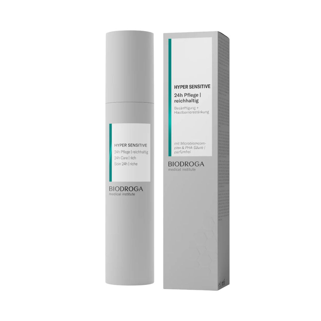 BIODROGA HYPER SENSITIVE Cream 24H Rich rahustav 24h näokreem tundlikule ja kuivale nahale, 50ml