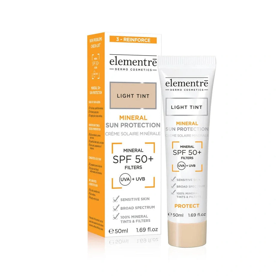 Elementre SPF 50+ Tooniv mineraalne päikesekaitsekreem näole Light, 50 ml