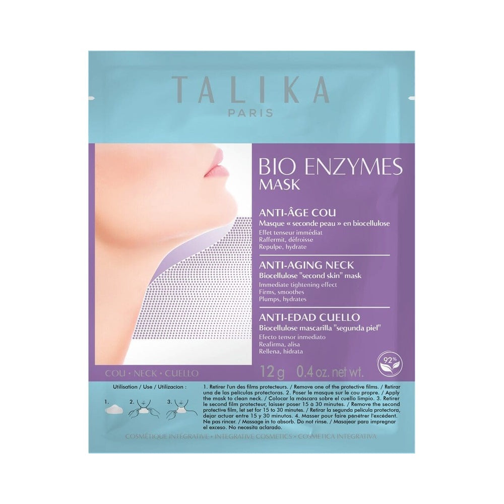Talika BIO ENZYMES vananemisvastane biotselluloosist mask kaelale, 1tk