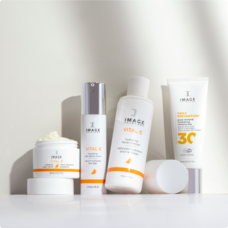 IMAGE Skincare Vital C tooteseeria - puhastusvahend, seerum, päikesekaitse ja kreem