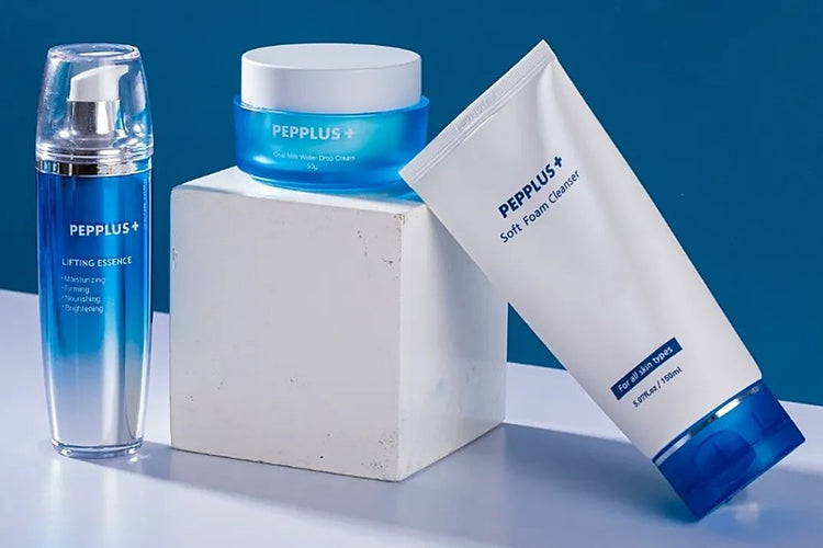 Pepplus Lifting Essence, Goat Milk Water Drop Cream ja Soft Foam Cleanser
