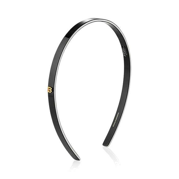 BALMAIN HAIR Acetate Headband Black/White must ja valge peavõru, S