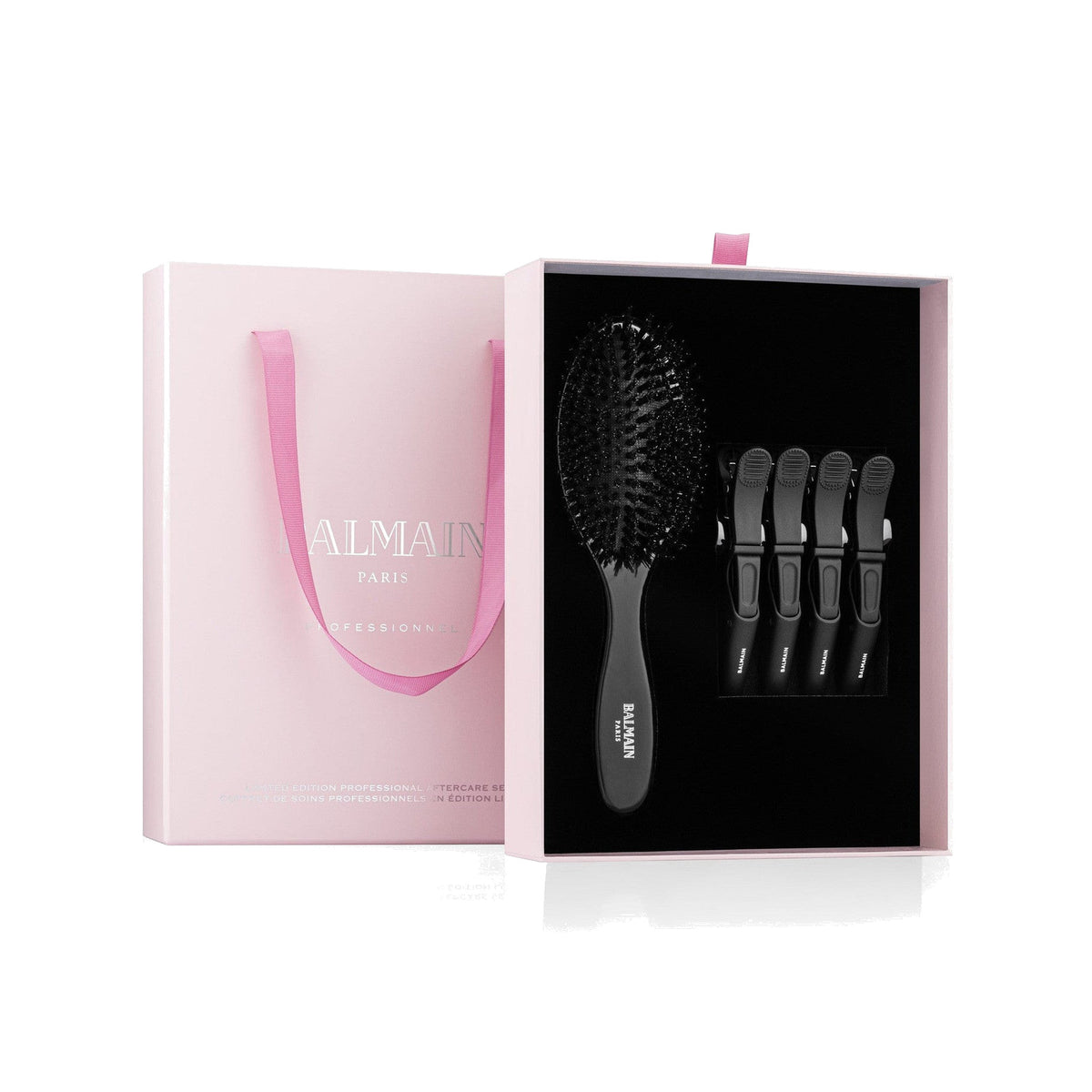 BALMAIN HAIR Aftercare Set with Clips & Black Brush juuksepikenduste hoolduskomplekt klambrite ja harjaga