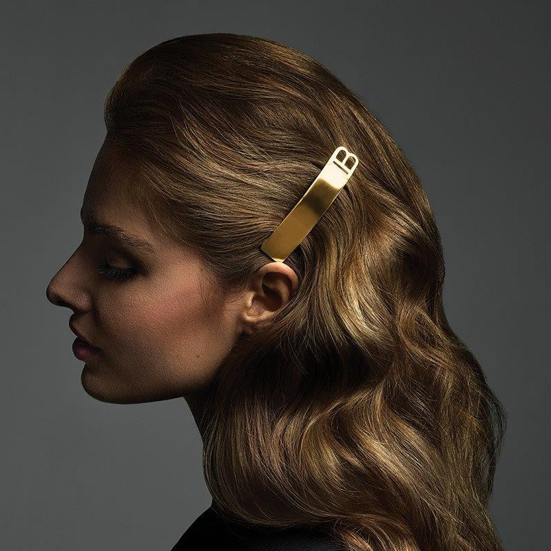 BALMAIN HAIR Barrette Gold B-Logo 18K kullaga juukseklamber B-logoga, L, pilt 4