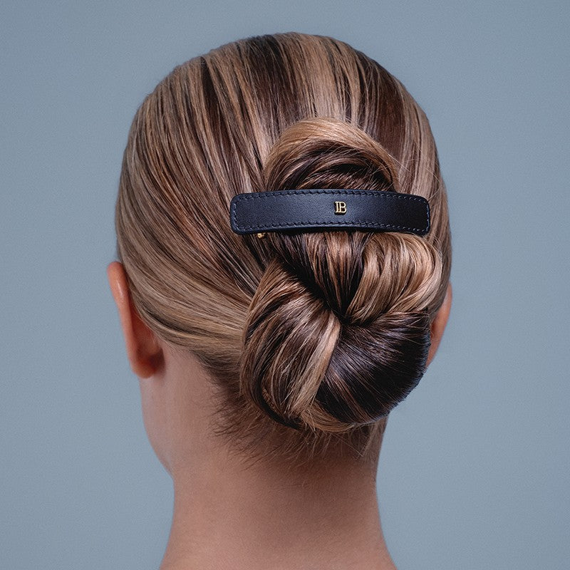 BALMAIN HAIR COSMIC SAPPHIRE Leather Barrette nahast juukseklamber, L, pilt 2