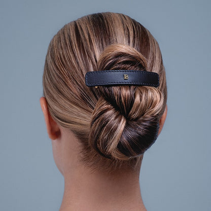 BALMAIN HAIR COSMIC SAPPHIRE Leather Barrette nahast juukseklamber, L, pilt 2