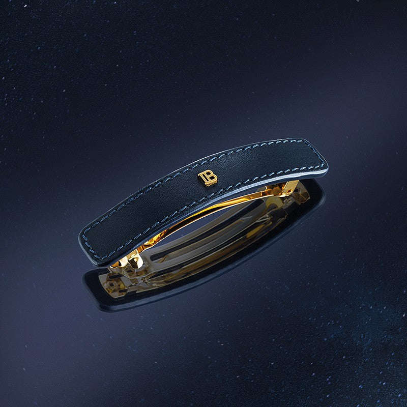 BALMAIN HAIR COSMIC SAPPHIRE Leather Barrette nahast juukseklamber, L, pilt 3