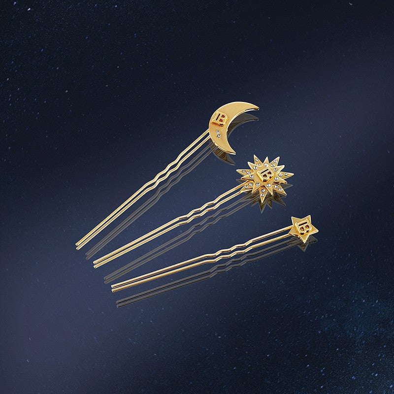 BALMAIN HAIR COSMIC SAPPHIRE Professional 18K Gold Pin Set 18K kullaga juuksenõelte komplekt, pilt 3