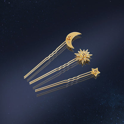 BALMAIN HAIR COSMIC SAPPHIRE Professional 18K Gold Pin Set 18K kullaga juuksenõelte komplekt, pilt 3