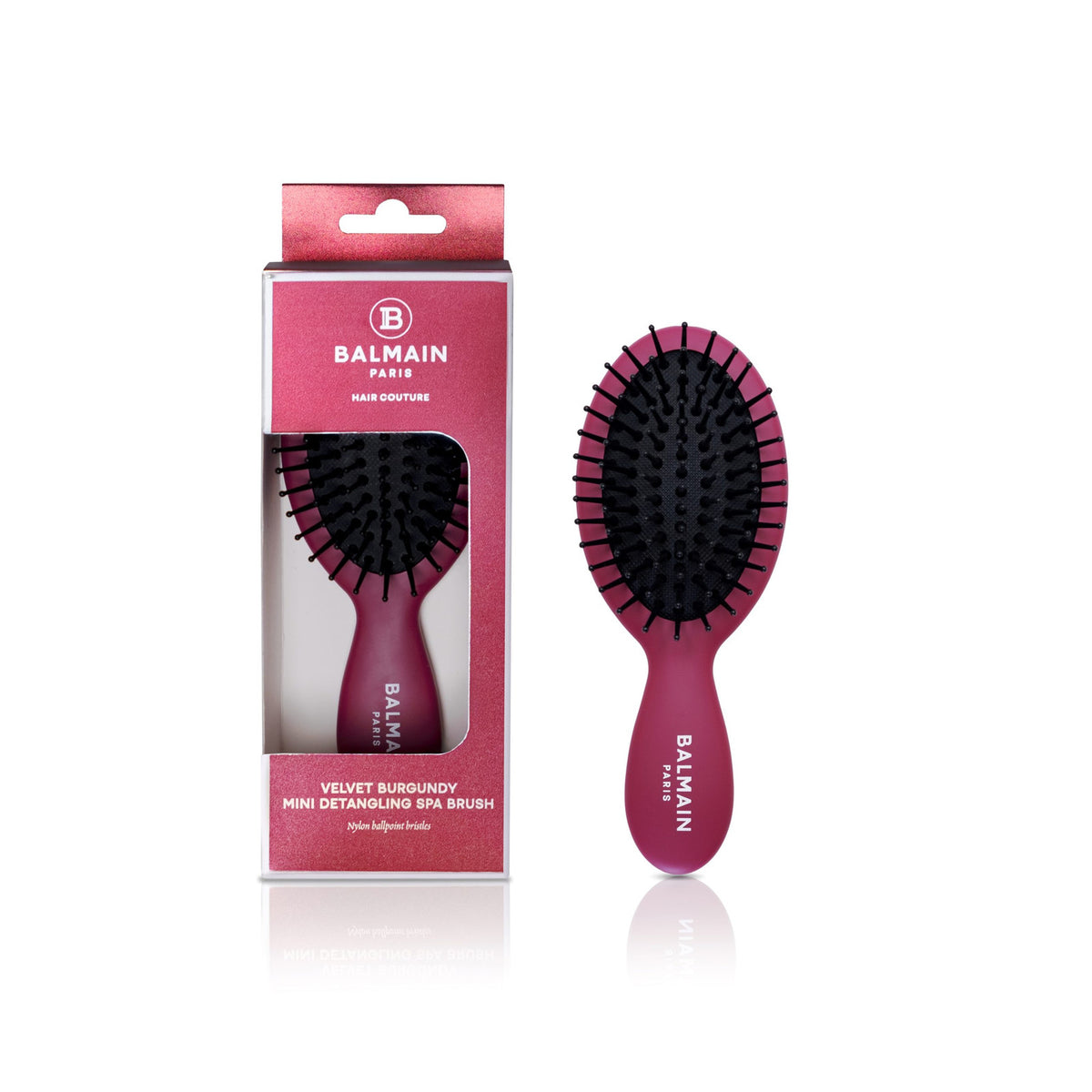 BALMAIN HAIR Detangling Brush Mini Burgundi mini pusadevastane juuksehari, burgundi