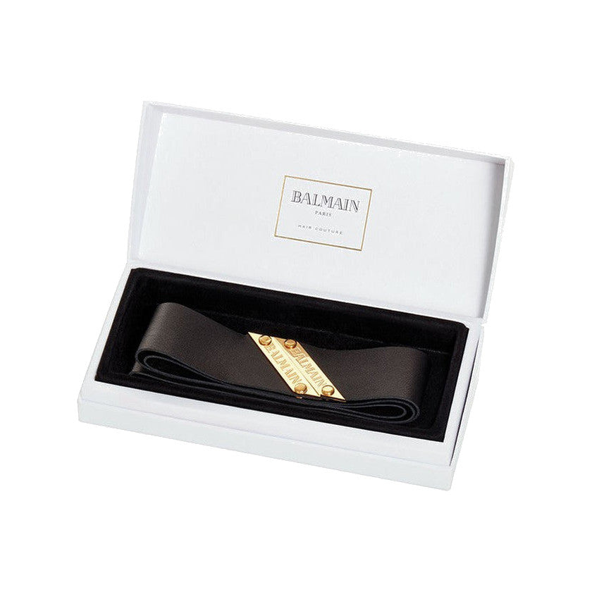 BALMAIN HAIR Genuine Leather Headband Black must naturaalsest nahast peavõru