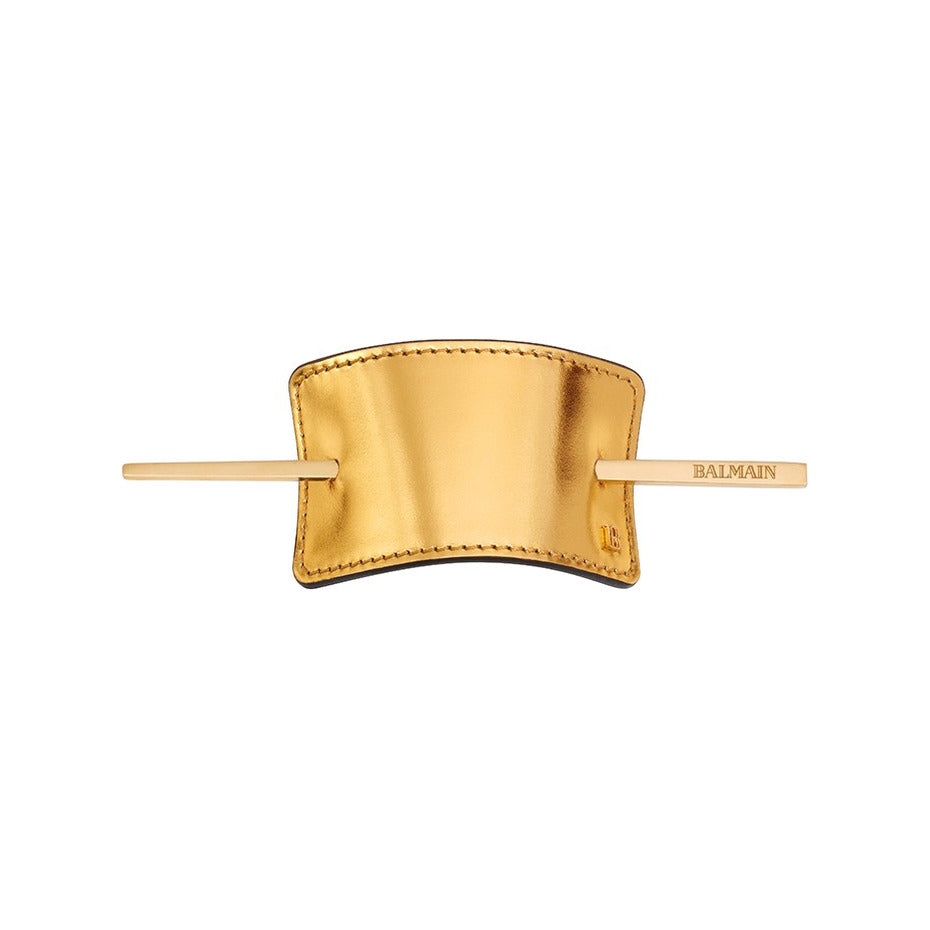 BALMAIN HAIR Hair Barrette Gold Leather Vintage kuldne nahast juukseklamber