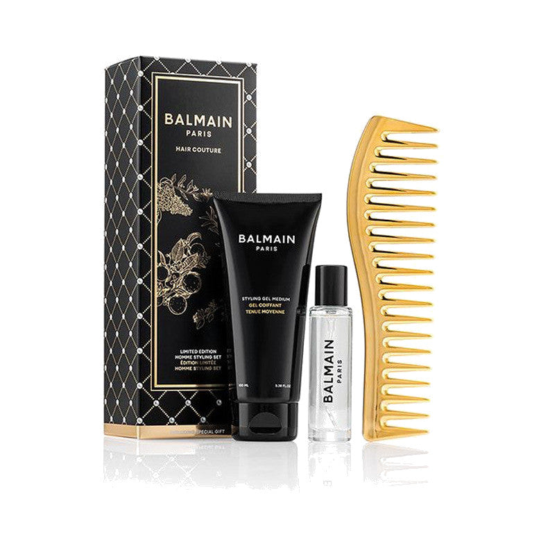 BALMAIN HAIR HOMME Styling Set viimistluskomplekt meestele geeli, kamma ja juukseparfüümiga