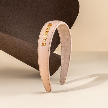 BALMAIN HAIR Leather Headband Pink Golden Logo napa nahast roosa peavõru BALMAIN logoga, L, pilt 4