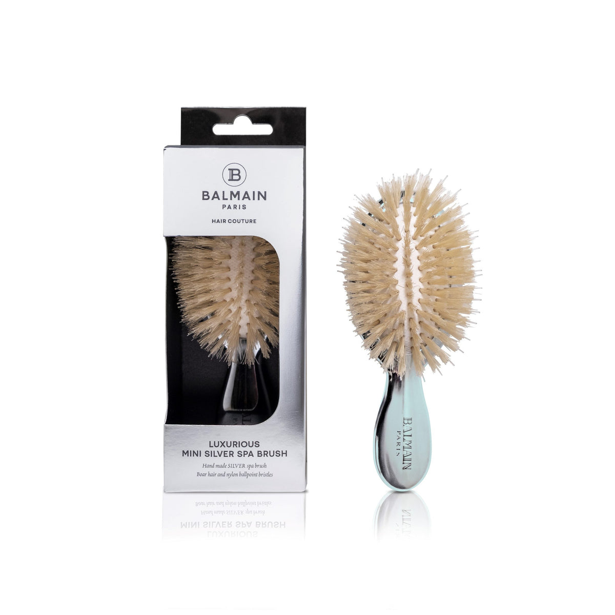 BALMAIN HAIR Mini Silver Spa Brush hõbedane mini juuksehari