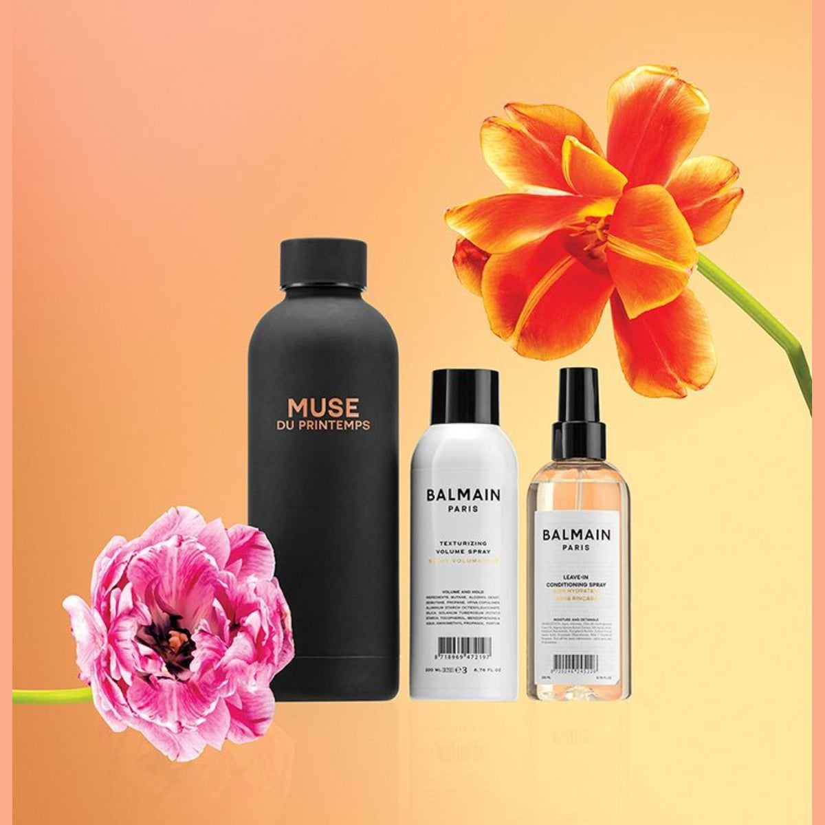 BALMAIN HAIR MUSE DU PRINTEMPS Volumizing Set Black volüümi andev komplekt veepudeliga, pilt 3