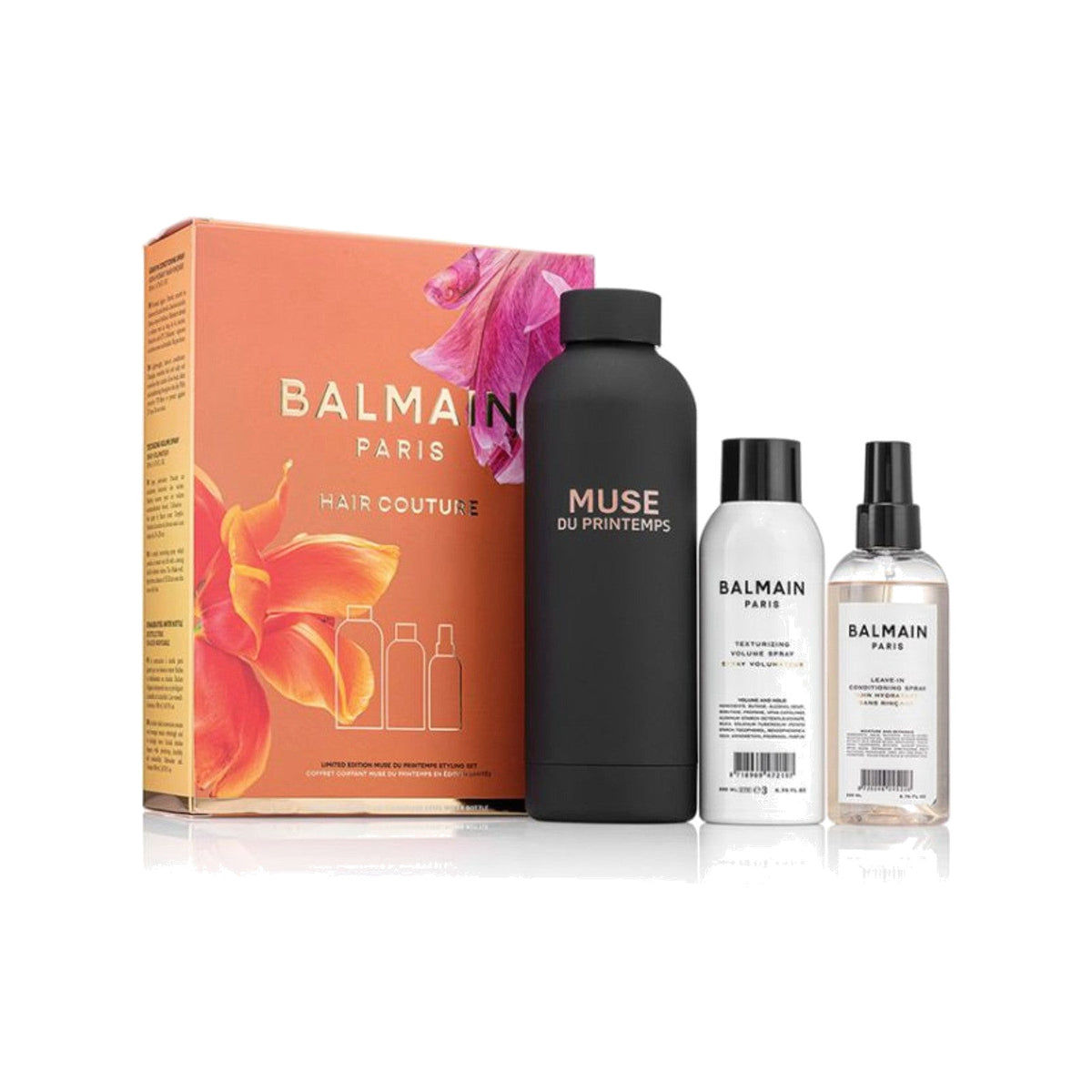 BALMAIN HAIR MUSE DU PRINTEMPS Volumizing Set Black volüümi andev komplekt veepudeliga