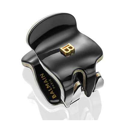 BALMAIN HAIR Pince à Cheveux Black & White must ja valge juukseklamber krabi, XS