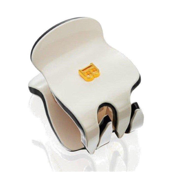 BALMAIN HAIR Pince à Cheveux White & Black valge ja must juukseklamber krabi, XS