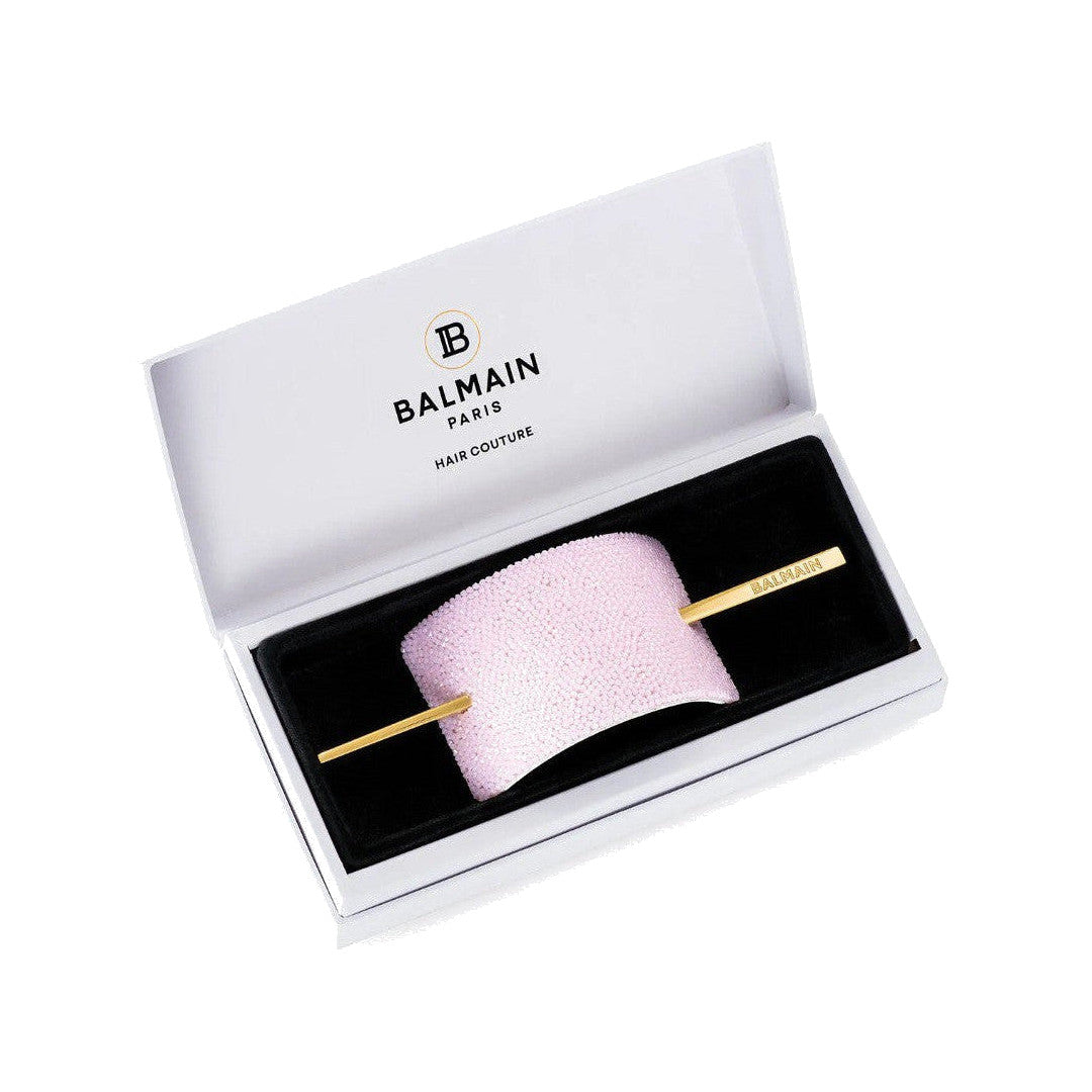 BALMAIN HAIR Pink Crystal Hair Barrette 18K kullaga kaetud juukseklamber kristallidega, pilt 2