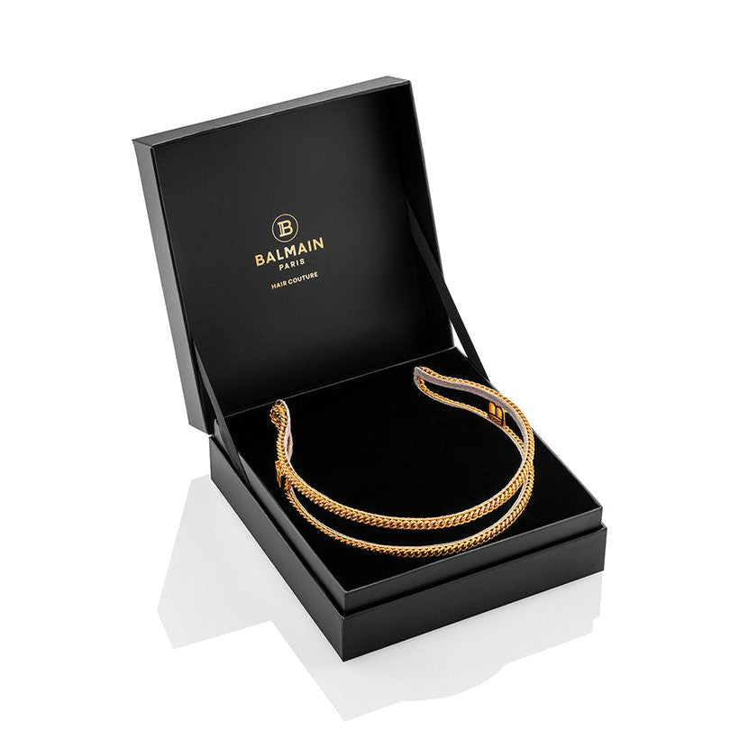 BALMAIN HAIR PONT DES ARTS Golden Headband 18K kullatud kett-peavõru, L, pilt 2