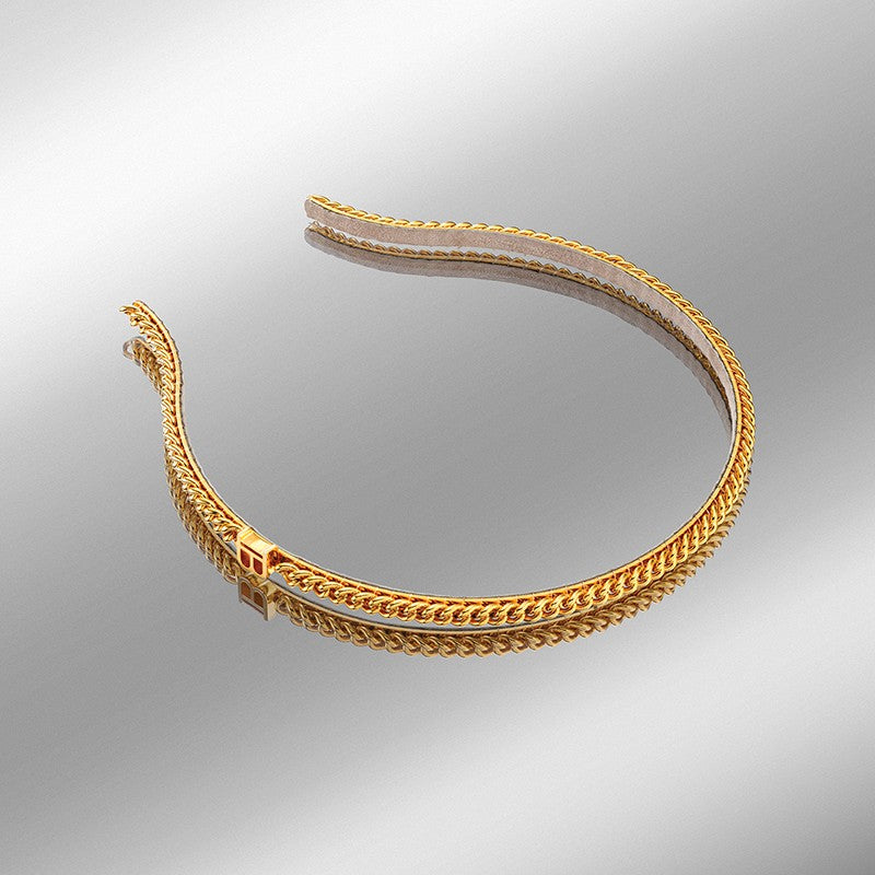 BALMAIN HAIR PONT DES ARTS Golden Headband 18K kullatud kett-peavõru, M, pilt 3