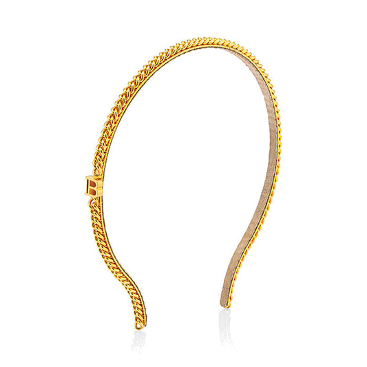 BALMAIN HAIR PONT DES ARTS Golden Headband 18K kullatud kett-peavõru, M