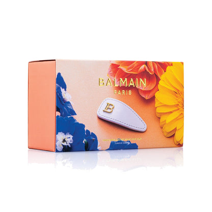BALMAIN HAIR PRINTEMPS Leather Snap Hair Clip White valge nahast juukseklamber, pilt 2