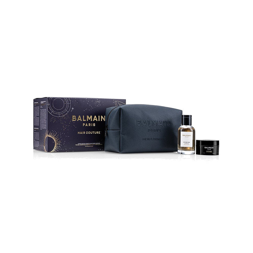BALMAIN HAIR SAPPHIRE HOMME Styling Cosmetic Gift Bag viimistluse kinkekomplekt meestele kosmeetikakotiga, pilt 2