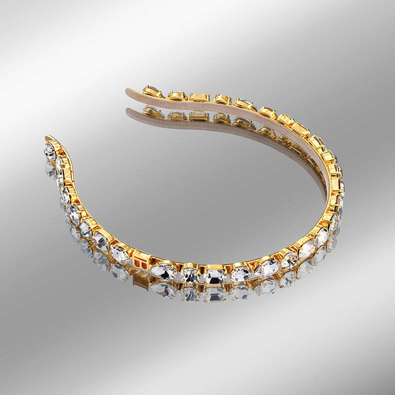 BALMAIN HAIR Swarovski Crystal Eclat Headband Gold 18K kullaga peavõru Swarovski kristallidega, pilt 2