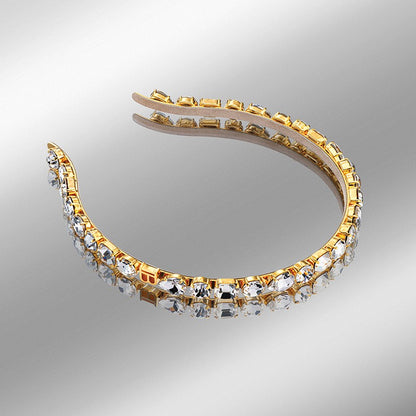 BALMAIN HAIR Swarovski Crystal Eclat Headband Gold 18K kullaga peavõru Swarovski kristallidega, pilt 2