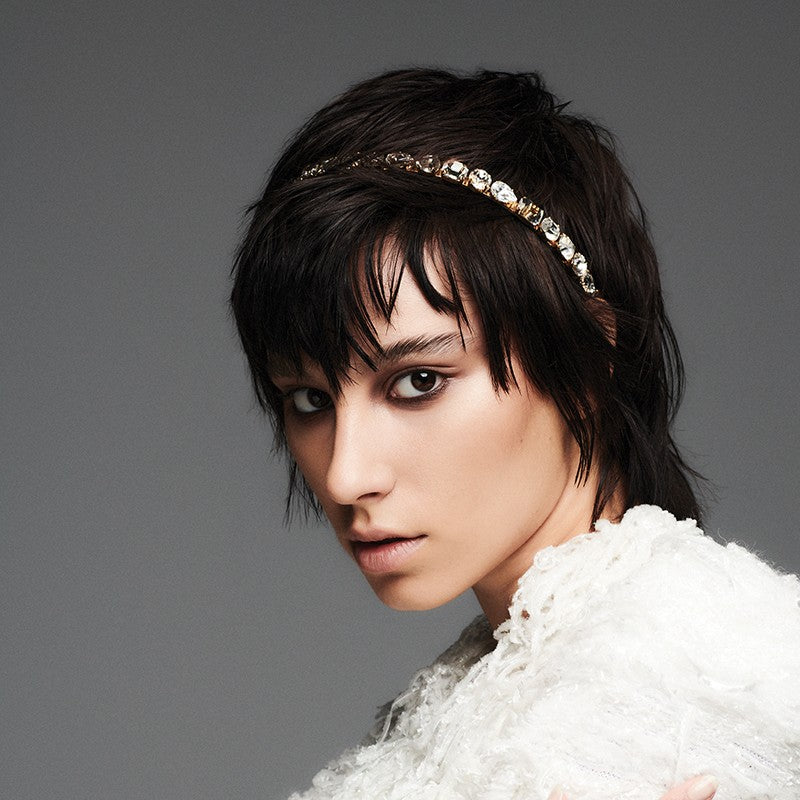 BALMAIN HAIR Swarovski Crystal Eclat Headband Gold 18K kullaga peavõru Swarovski kristallidega, pilt 3