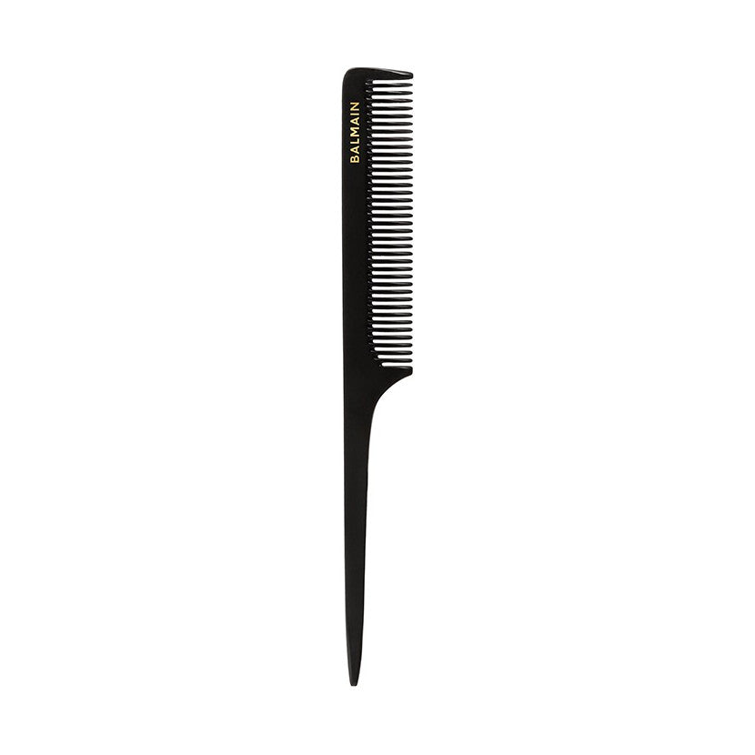 BALMAIN HAIR Tail Comb Black & White professionaalne sabaga viimistluskamm, must ja valge