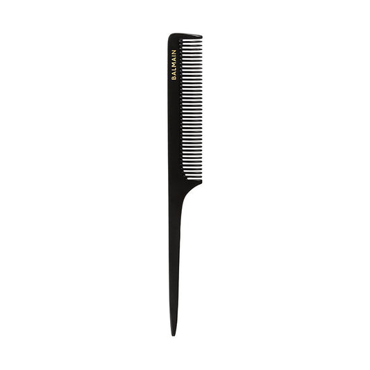 BALMAIN HAIR Tail Comb Black & White professionaalne sabaga viimistluskamm, must ja valge