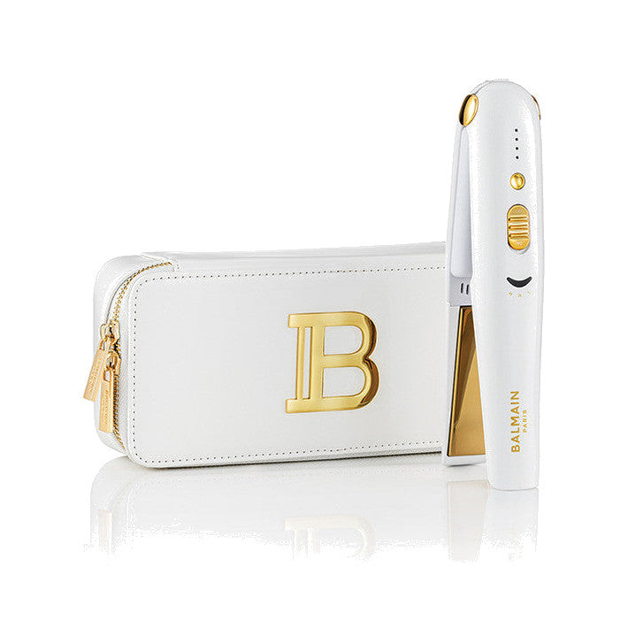 BALMAIN HAIR Titanium Cordless Straightener Gold & White juhtmevaba sirgendaja ja lokitangid, valge ja kuldne