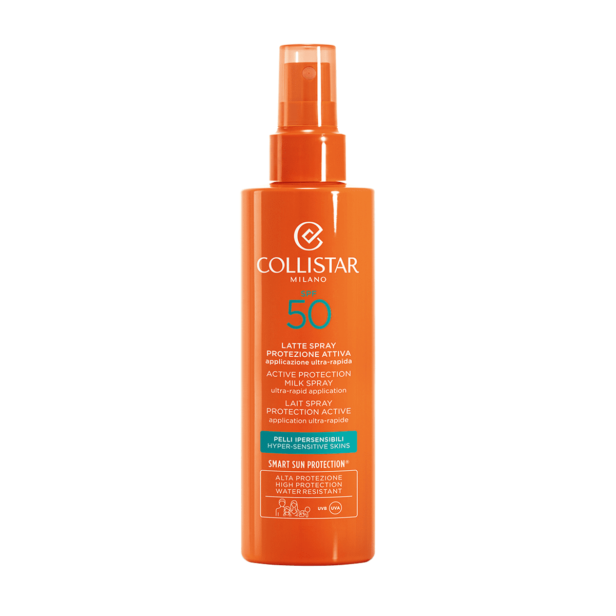 Collistar SPF 50 piimjas päikesekaitsesprei tundlikule nahale, 200ml