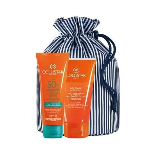 Collistar SUN SET SPF 50+ päikesekaitsekreem ja dušigeel-šampoon, 100ml+150ml