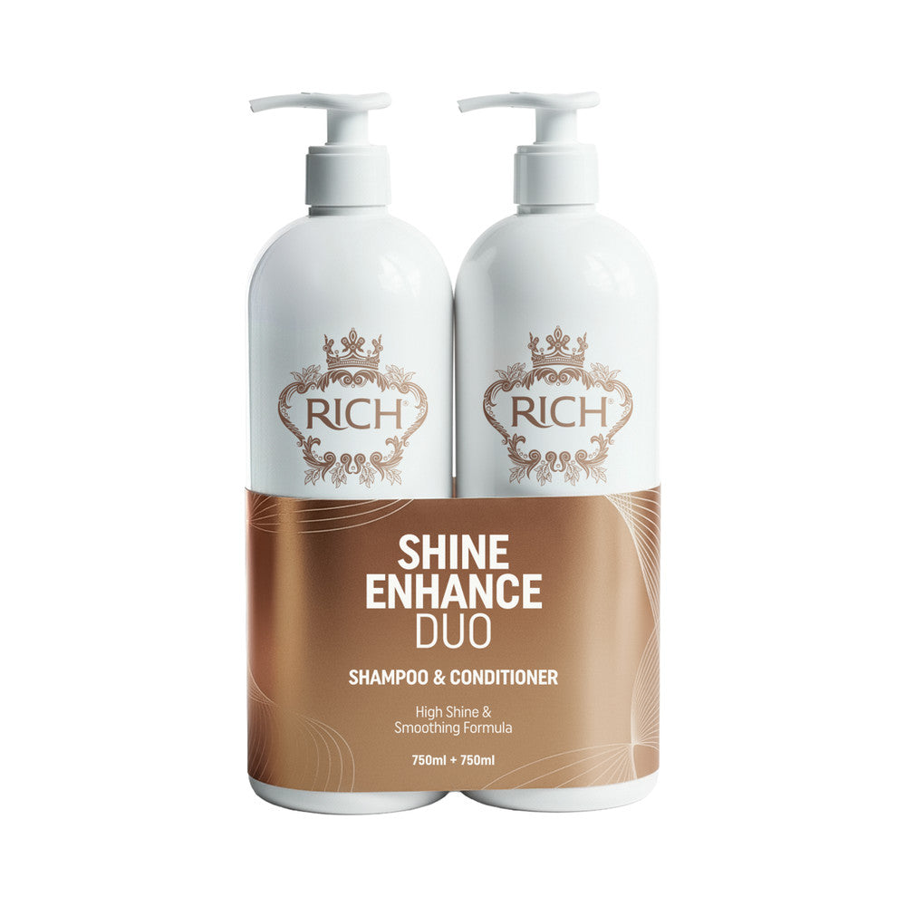 RICH Shine Enhance Duo läiget andev šampooni ja palsami komplekt, 750ml+750ml