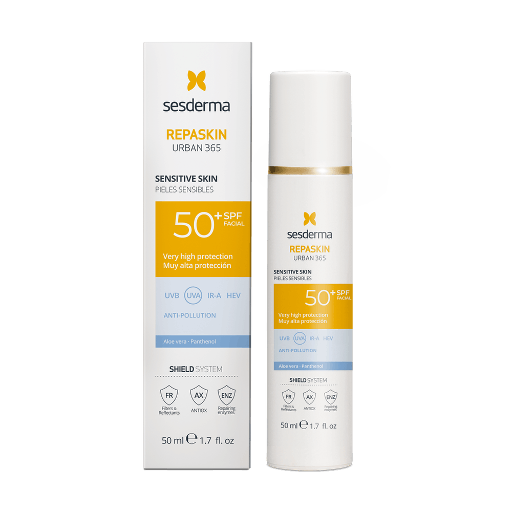 Sesderma REPASKIN URBAN 365 Sensitive SPF50+ päikesekaitse näokreem tundlikule nahale SPF 50, 50ml