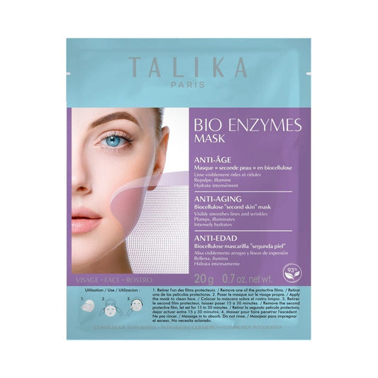 Talika BIO ENZYMES vananemisvastane biotselluloosist näomask küpsele nahale, 20g
